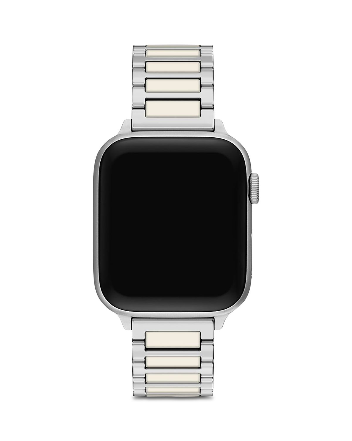 Tory Burch Kira Square Stainless Steel & Ivory Silicone Band for Apple Watch, 38/40/41/42mm and 42/44/45/46/49mm