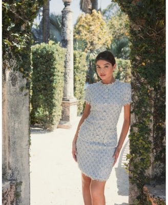 Cap Sleeve Floral Button Detail Shift Dress