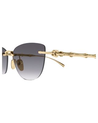 Cat Eye Rimless Sunglasses, 55mm