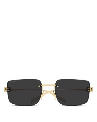 Rectangular Rimless Sunglasses, 61mm