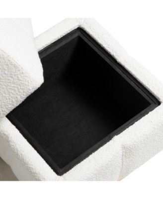  Myra Boucle Biscuit Tufted Storage Ottoman