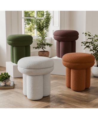  Trina Pillar Base Fabric Ottoman