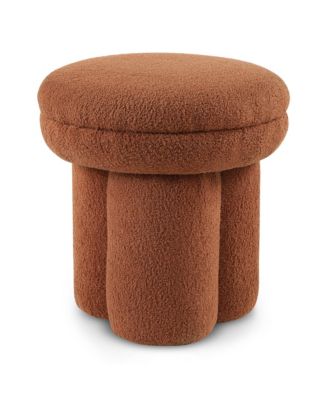 Furniture Of America Trina Pillar Base Fabric Ottoman In Brown