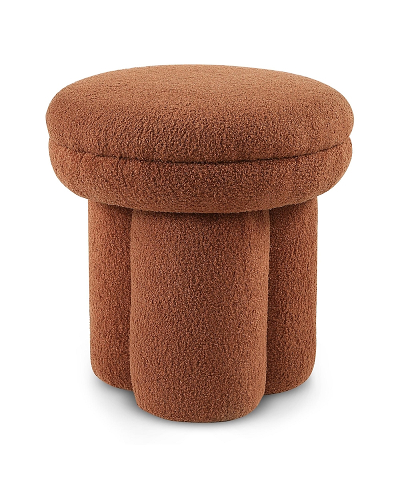 Furniture Of America Trina Pillar Base Fabric Ottoman In Brown