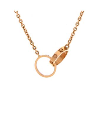  Love Interlocking Necklace 18K Rose Gold, 17.25"