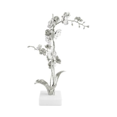Silver Orchid Stem Sculpture - Large