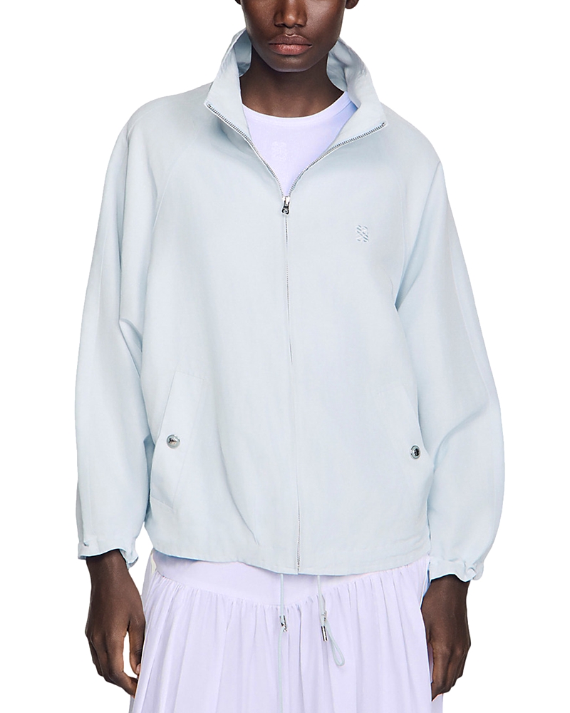 Sandro Stand Collar Oversized Jacket