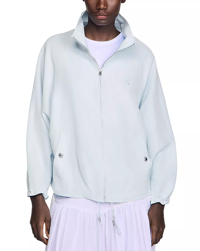 Sandro Stand Collar Oversized Jacket