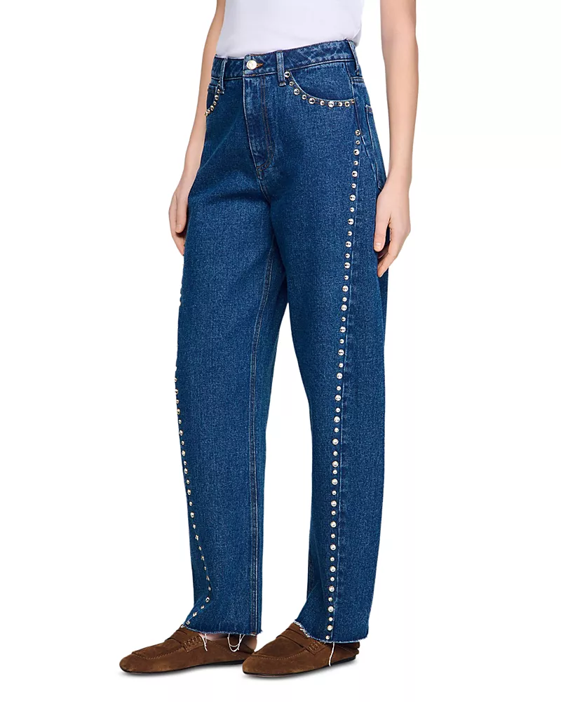 Sandro Barrel Jeans in Blue Jean