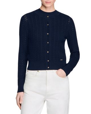 Textured Knit Cropped Cardigan