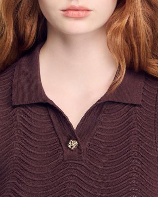 Cropped Decorative Knit Top