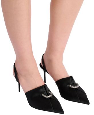 Women's Satin Slingbacks with Piercing