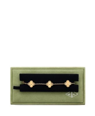  Vintage Alhambra 5 Motifs Bracelet Guilloche 18K Gold