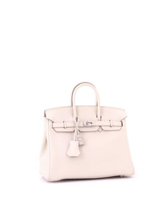Birkin 25 Handbag Light Togo with Palladium Hardware