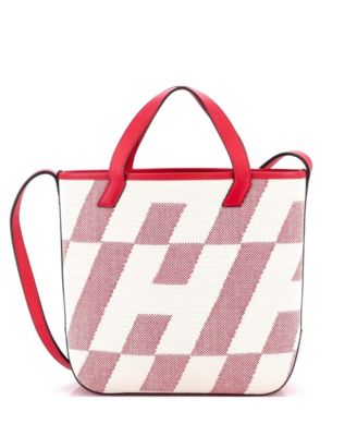 27 Cabas H en Biais Tote Canvas with Leather