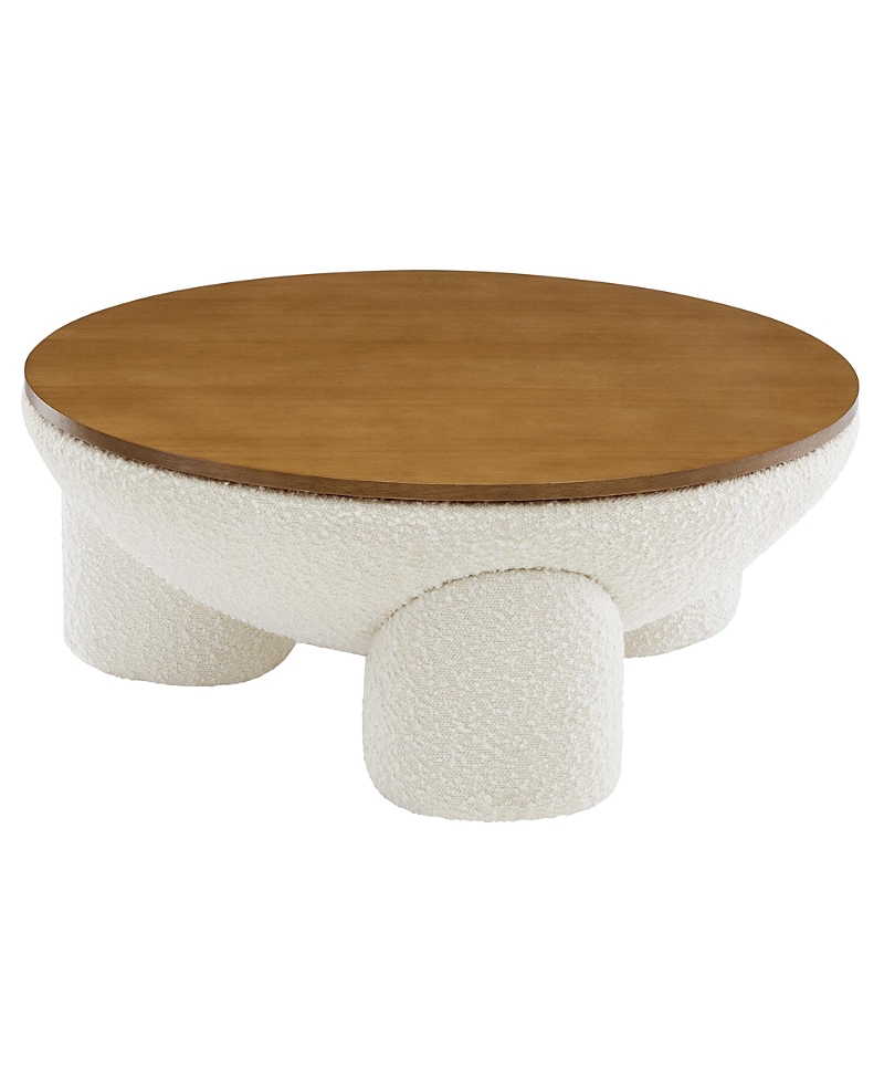 Modway Tridome Round Boucle Upholstered Storage Coffee Table