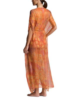 Printed Midi Swim Cover Up Caftan