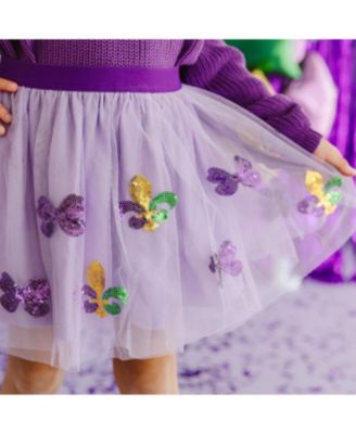 Unisex Fleur De Lis Sequin Mardi Gras Tutu