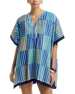 Stripe Illusion Caftan Swim Cover-Up