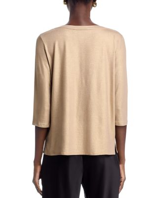 Boat Neck Three Quarter Sleeve Tee