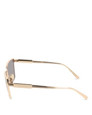 Metal Angled Rectangular Sunglasses, 59mm
