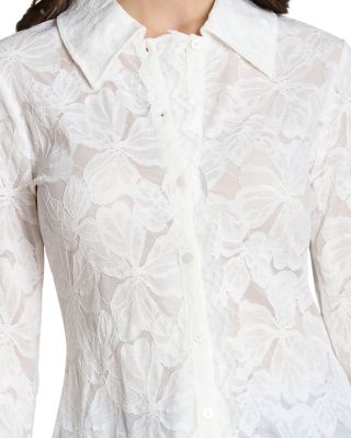 Flared Cuff Lace Blouse