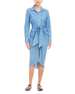 Rayleen Long Sleeve Pleated Shirtdress