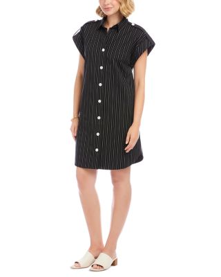 Stripe Cap Sleeve Shirtdress