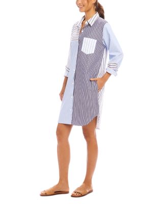 Mixed Colorblocked Shirtdress