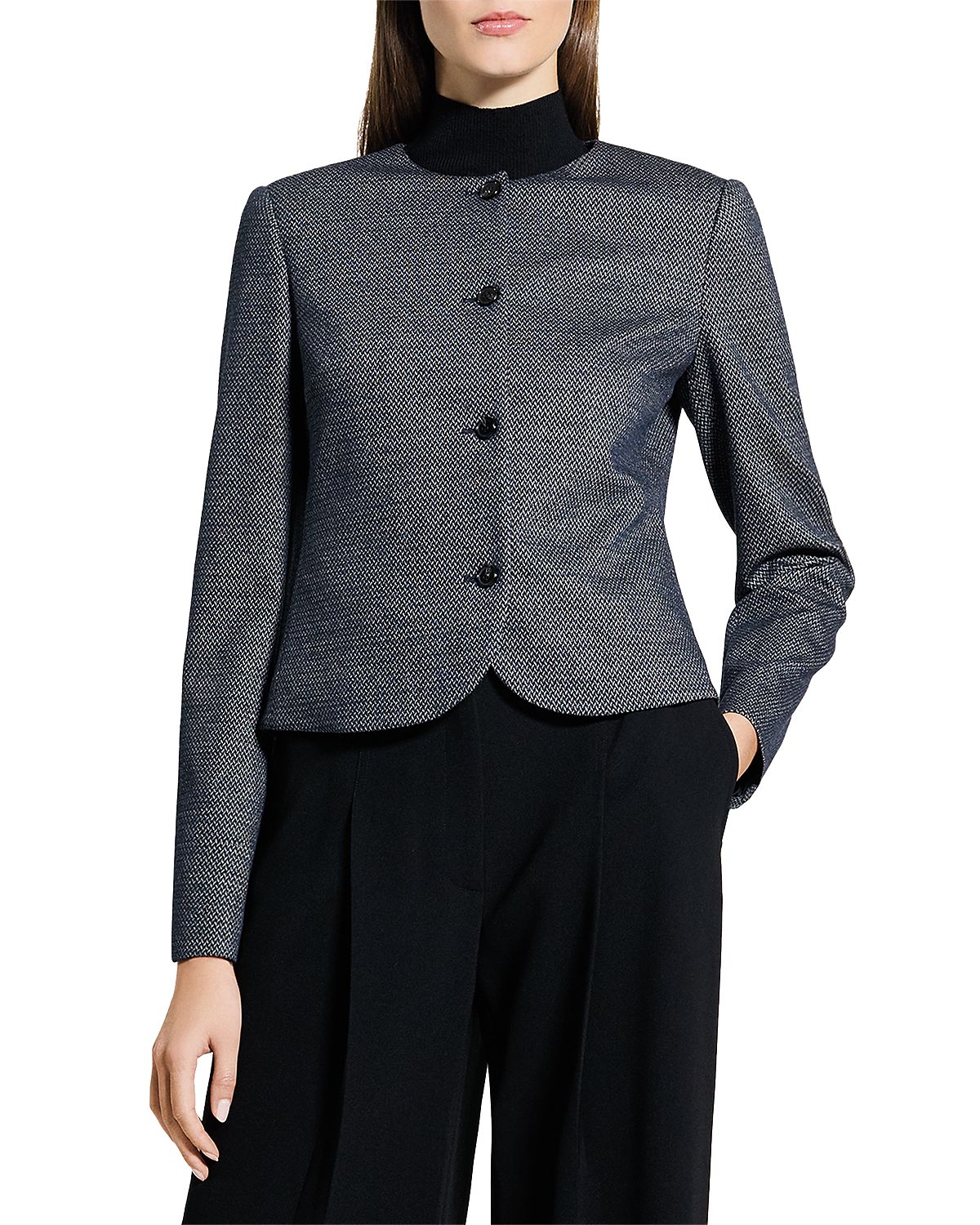 Theory Herringbone Tweed Clean Jacket