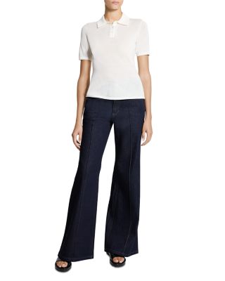 Merino Wool Short Sleeve Polo Sweater