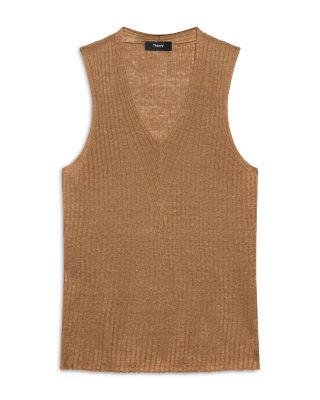 Linen Blend Ribbed Sweater Tank
