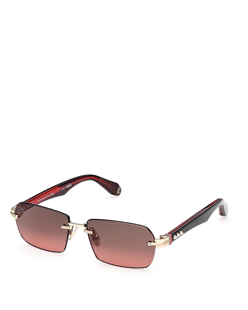 Christian Louboutin Rectangular Metal Sunglasses, 56mm