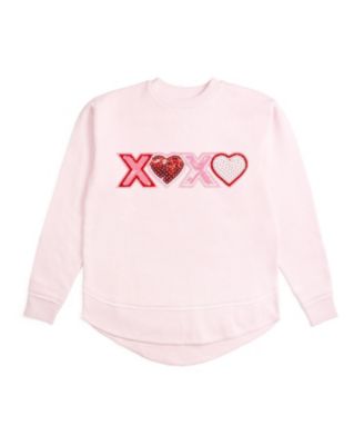  Women's XOXO Sequin Patch Valentine's Day Sweatshirt