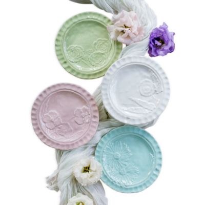 Pietra Fiori White Canape Plate