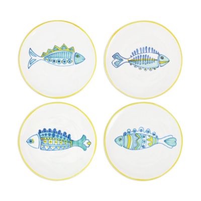 Elba's Fish Assorted Fish Salad Plates, Set of 4