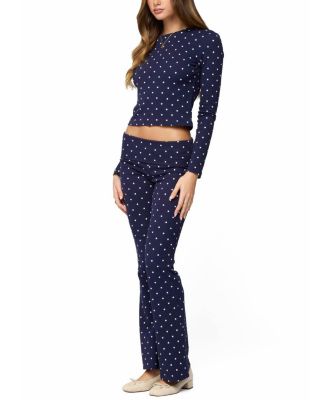 Daliya Polka Dot Long Sleeve Top