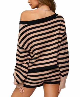  Saphi Striped Oversized Knit Sweater