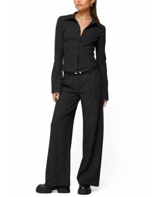 Pinstripe Tailored Button Up Shirt