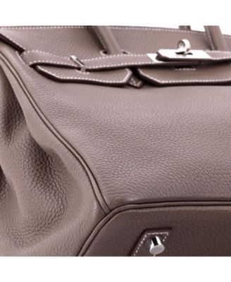Birkin 35 Handbag Grey Clemence with Palladium Hardware
