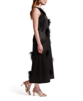 Francesca Maxi Dress Feather Pouf