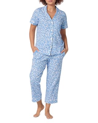 Something Blue Short Sleeve Classic Stretch Jersey Cropped Pajama Set