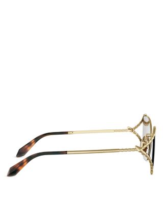 Serpenti Viper Rectangular Sunglasses, 56mm