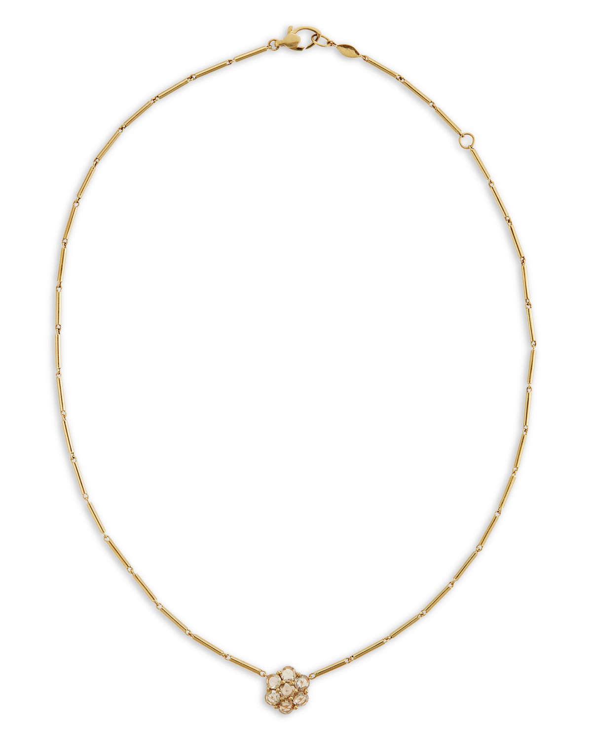 Ileana Makri 18K Yellow Gold Fine Florescence Champagne Diamond Daisy Bloom Pendant Necklace, 14.96-16.53