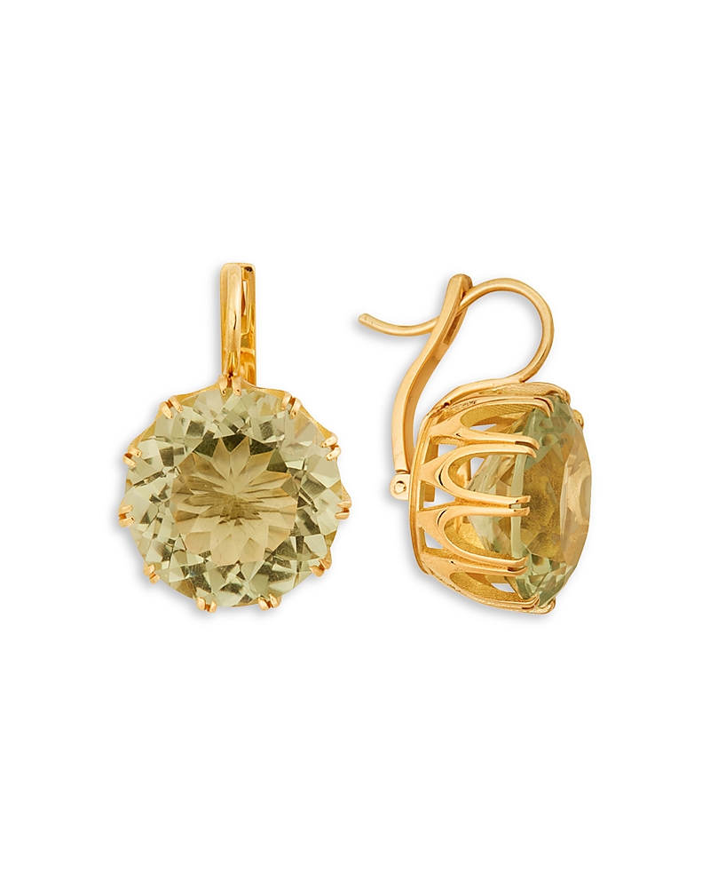 Ileana Makri 18K Yellow Gold Fine Crown Prasiolite Crown Drop Earrings