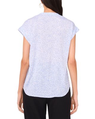 Split Neck Cap Sleeve Top