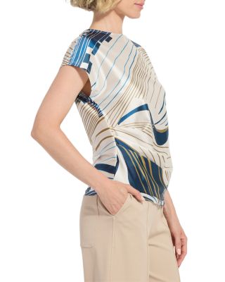 Faride Side Pleated Printed Top