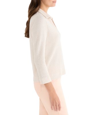 Textured Tuck Stitch Knit Polo 