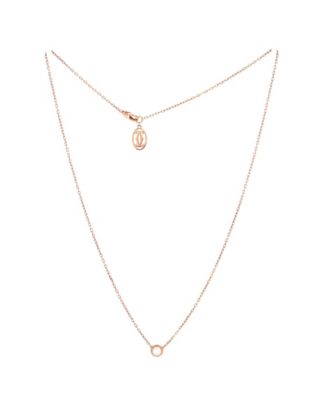 Large Cartier D'Amour Pendant Necklace 18K Rose Gold with Diamond 16"