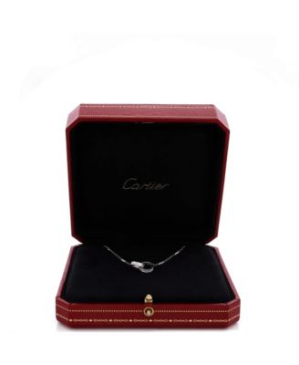  Love Interlocking Necklace 18K White Gold and Diamonds 17.25"